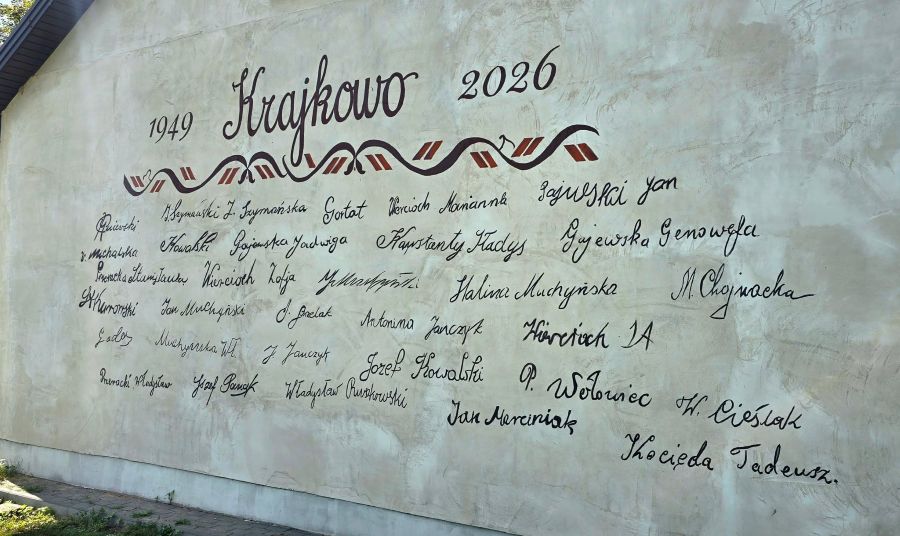 Wyjątkowy mural w Krajkowie. Przywraca pamięć o mieszkańcach i historii miejscowości